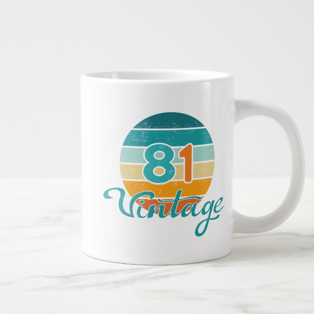 Retro Sunset 81 Vintage Distressed Jumbo-Tasse (Rechts)