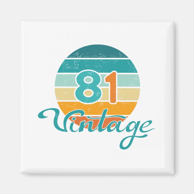 Retro Sunset 81 Vintage Distressed Magnet (Vorne)