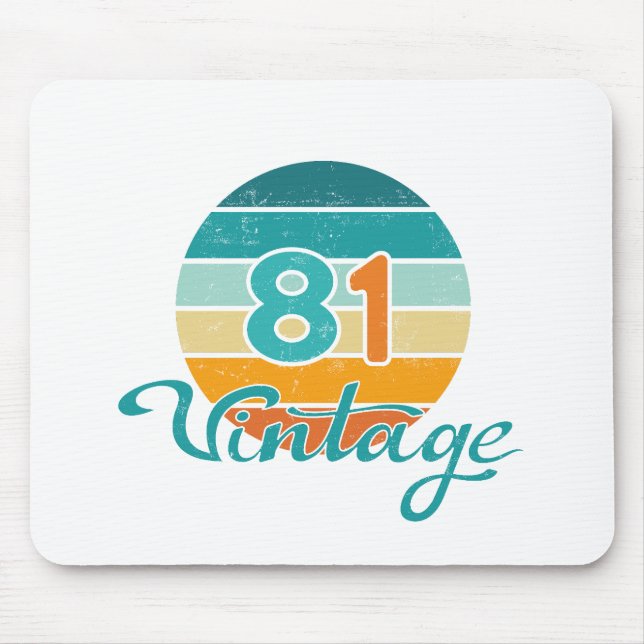 Retro Sunset 81 Vintage Distressed Mousepad (Vorne)