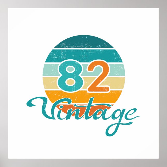 Retro Sunset 82 Vintage Distressed Poster (Vorne)