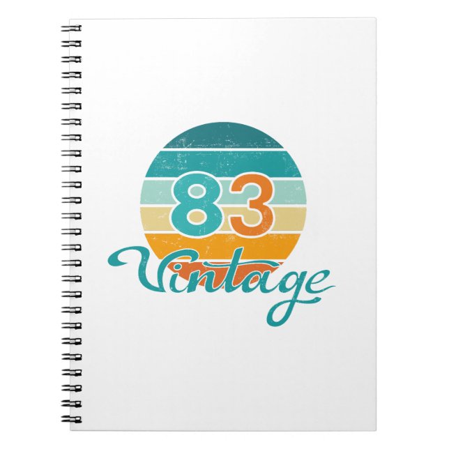Retro Sunset 83 Vintage Distressed Notizblock (Vorderseite)