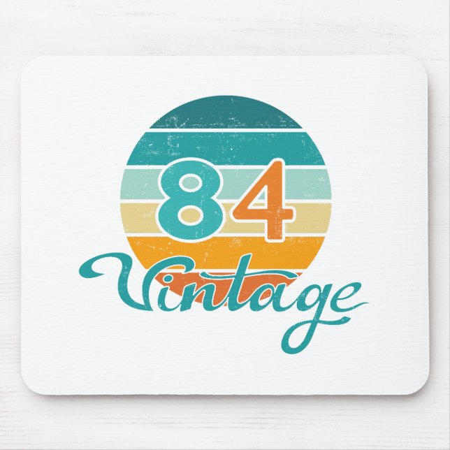 Retro Sunset 84 Vintage Distressed Mousepad (Vorne)