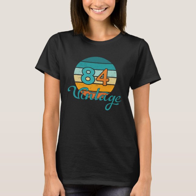 Retro Sunset 84 Vintage Distressed T-Shirt (Vorderseite)