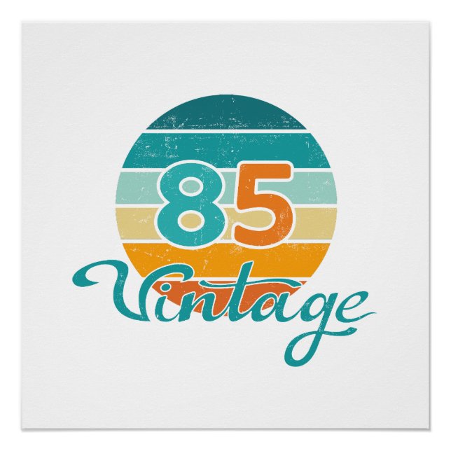 Retro Sunset 85 Vintage Distressed Poster (Vorderseite)