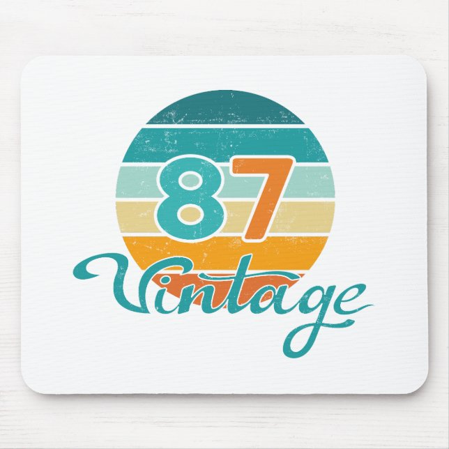 Retro Sunset 87 Vintage Distressed Mousepad (Vorne)