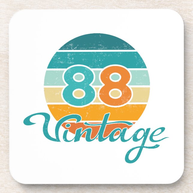 Retro Sunset 88 Vintage Distressed Getränkeuntersetzer (Vorderseite)