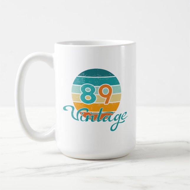 Retro Sunset 89 Vintage Distressed Kaffeetasse (Links)
