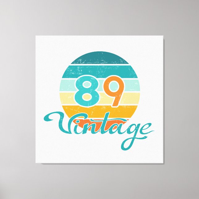 Retro Sunset 89 Vintage Distressed Leinwanddruck (Vorderseite)