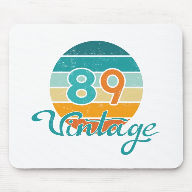 Retro Sunset 89 Vintage Distressed Mousepad (Vorne)