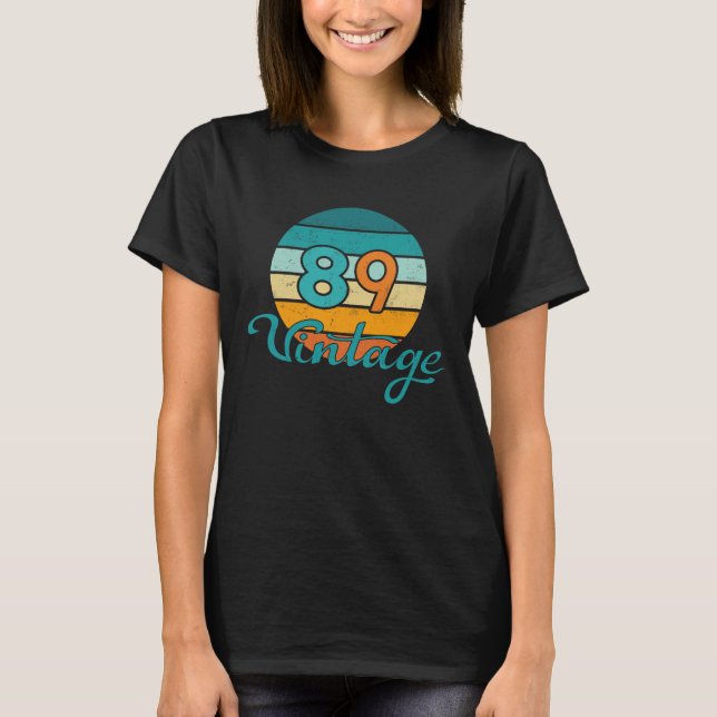 Retro Sunset 89 Vintage Distressed T-Shirt (Vorderseite)