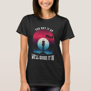Retro Sunset Air Traffic Controller National Aviat T-Shirt