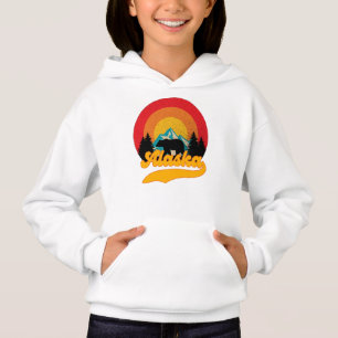 Retro Sunset Alaska Juneau Bear Mountains Wild AK Hoodie