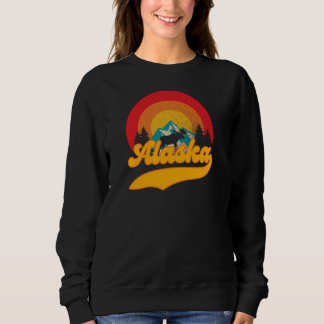 Retro Sunset Alaska Juneau Elche 0Berge Wild Sweatshirt
