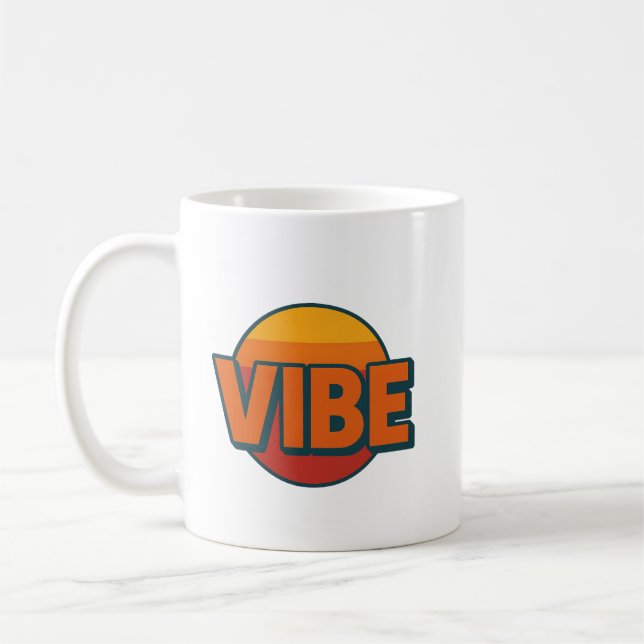 Retro Sunset Ästhetik Design Kaffeetasse (Links)