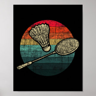 Retro Sunset Badminton - Birdie Shuttle Athleten Poster