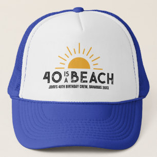 Retro Sunset Beach 40. 50. Geburtstag Crew Squad Truckerkappe