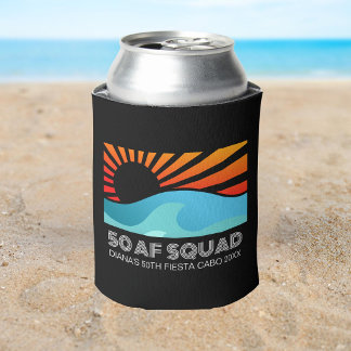 Retro Sunset Beach 50. 40. Geburtstags-Crew-Squad Dosenkühler