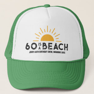 Retro Sunset Beach 60. 70. Geburtstag Crew Squad Truckerkappe