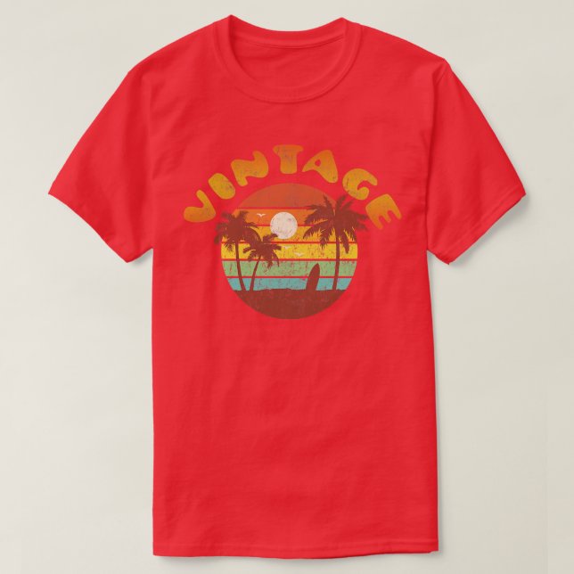 Retro Sunset Beach 80er T-Shirt (Design vorne)