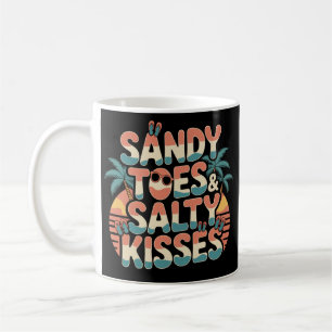 Retro Sunset Beach Sandy Toes Salty Kisses Kaffeetasse