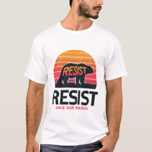 Retro Sunset Bear Resist rett Nature T-Shirt