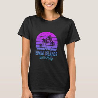 Retro Sunset Bimini Islands Bahamas Sommer Vintag T-Shirt