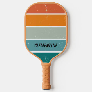Retro Sunset Blue und Orange Personalisiert Pickleball Schläger