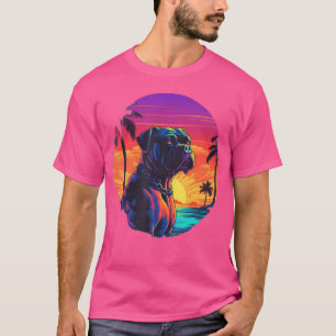 Retro Sunset Boxer Dog T-Shirt