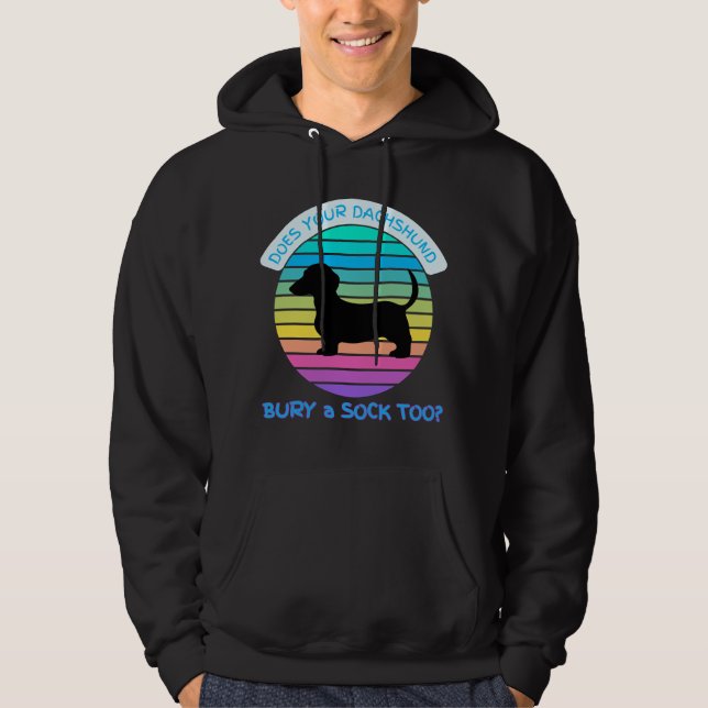 Retro Sunset Bringt Ihre Dackel auch eine Socke? Hoodie (Vorderseite)