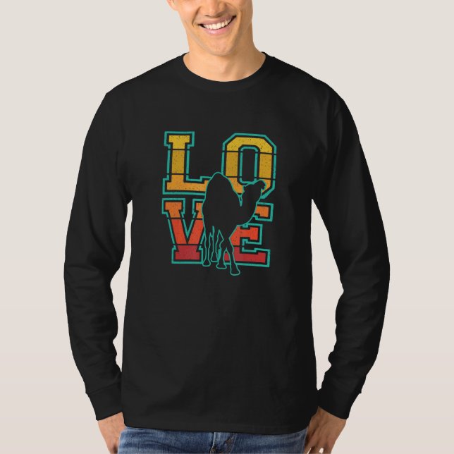 Retro Sunset Camel Idee für Tiere T-Shirt (Vorderseite)