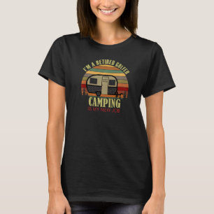 Retro Sunset Camper Remüde GOLFER New Job Camping T-Shirt