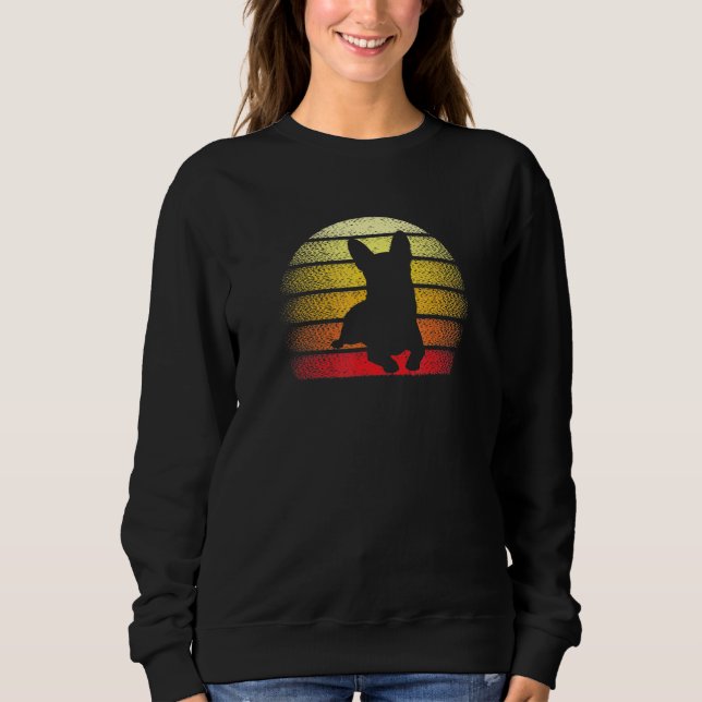 Retro Sunset Chihuahua Dog Design Sweatshirt (Vorderseite)