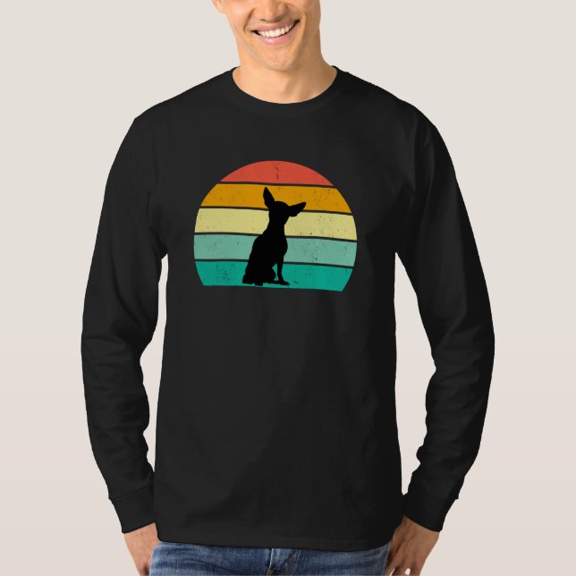 Retro Sunset Chihuahua T - Shirt (Vorderseite)