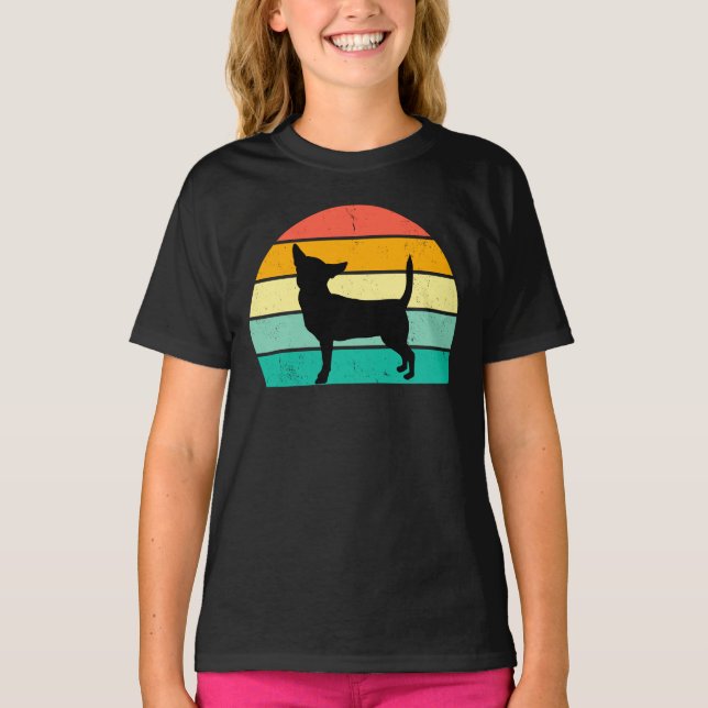 Retro Sunset Chihuahua T - Shirt (Vorderseite)