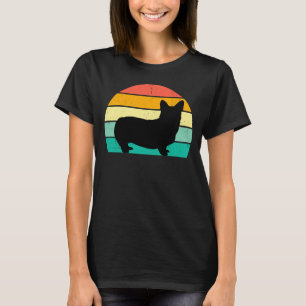 Retro Sunset Corgi T - Shirt