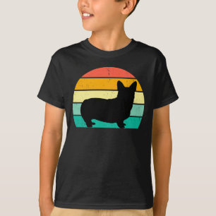 Retro Sunset Corgi T - Shirt