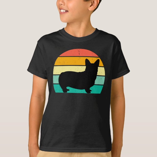 Retro Sunset Corgi T - Shirt (Vorderseite)