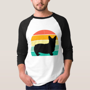 Retro Sunset Corgi T - Shirt