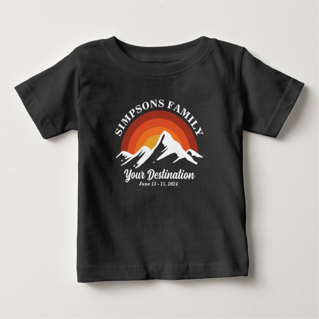 Retro Sunset Custom Family Vacacation Group Matchi Baby T-shirt (Vorderseite)