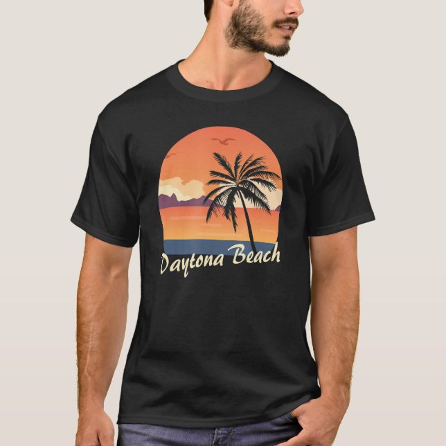 Retro Sunset Daytona Beach T-Shirt (Vorderseite)