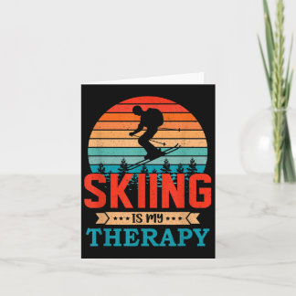 Retro Sunset Design Skiverleih für sonnige Skifahr Karte