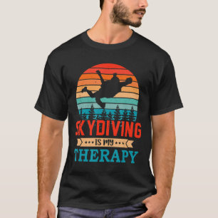 Retro Sunset Design Skydiving Geschenk für lustige T-Shirt