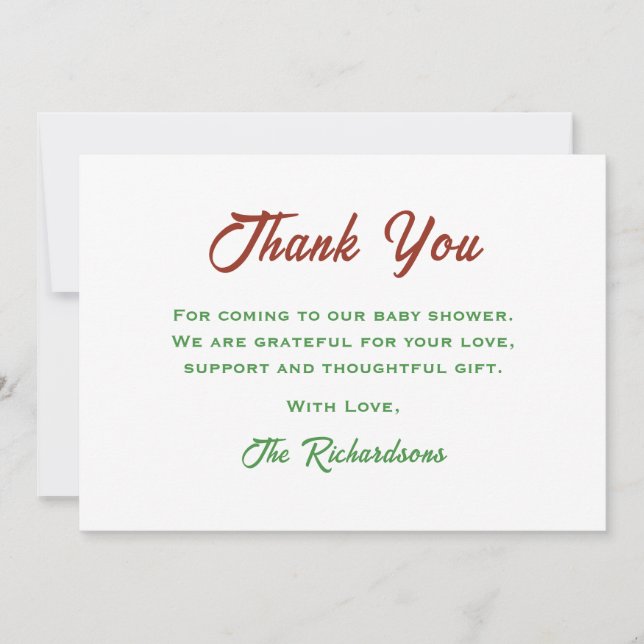 Retro Sunset Dinosaurier Roar seine Baby-Dusche Dankeskarte (Vorderseite)