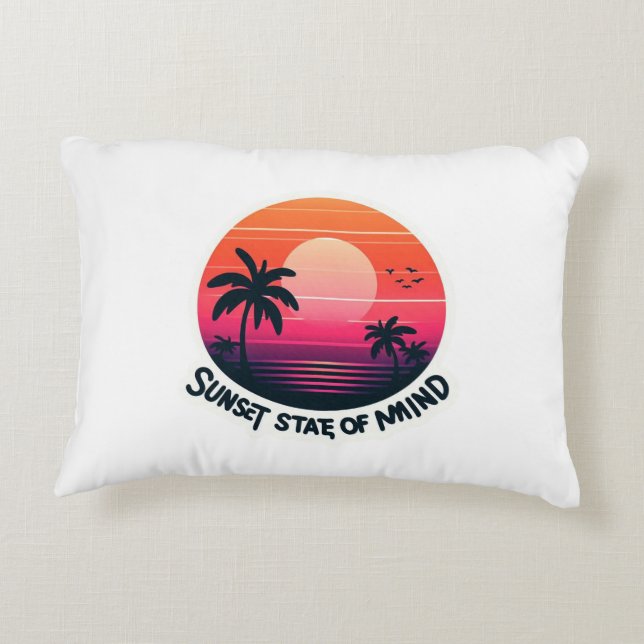 Retro Sunset Dream Pillow Cover Dekokissen (Rückseite)
