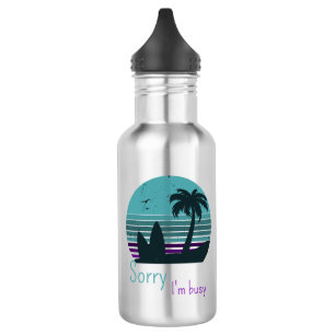 Retro Sunset - Entschuldigung, ich bin beschäftigt Edelstahlflasche