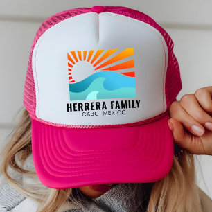 Retro Sunset Family Urlaub Wiedersehen Beach Somme Truckerkappe