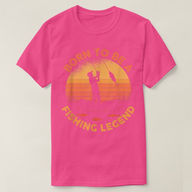 Retro Sunset Fisherman Silhouette  T-Shirt (Design vorne)