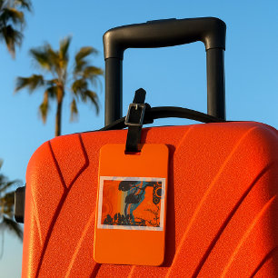 Retro Sunset Forest Landschaft Abstrakt Gepäckanhänger