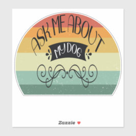 Retro Sunset Fragte mich über meinen Hund Aufkleber