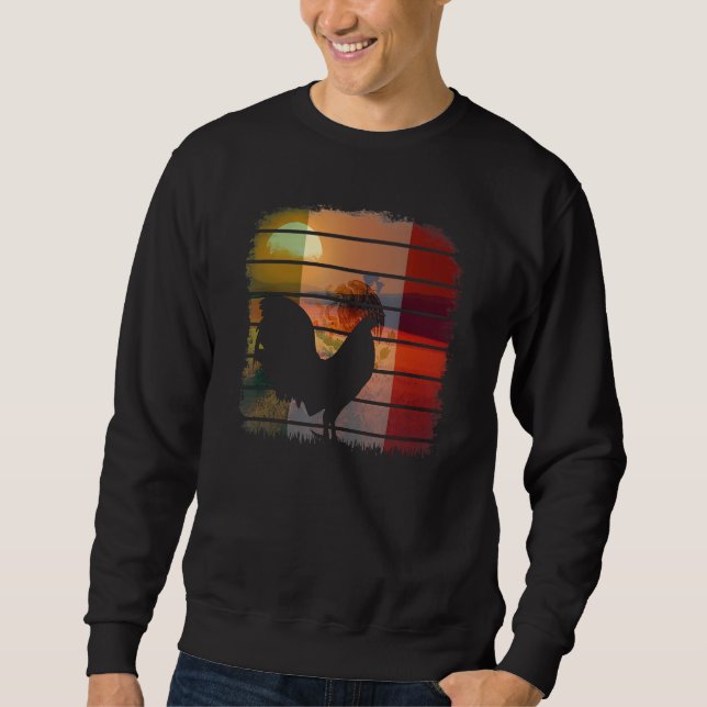 Retro sunset game fowl Mexican Mexico flag gamefow Sweatshirt (Vorderseite)